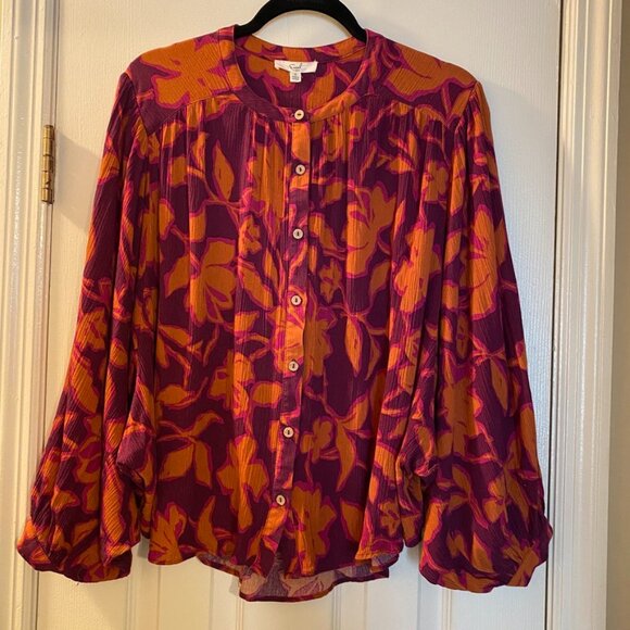 Easel Los Angeles Oversized Floral Boho Blouse - Size Small - Picture 1 of 7